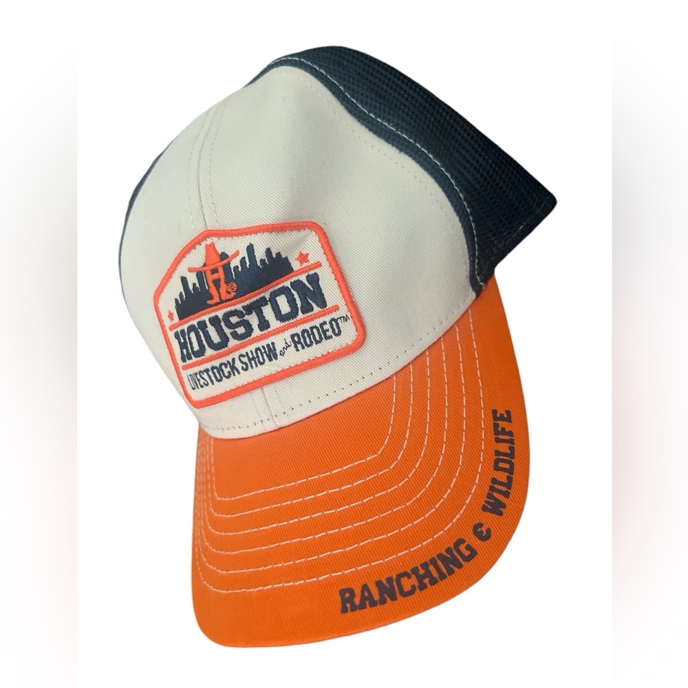 Houston Texas Livestock Rodeo Cap Embroidered Adjustable Snap Back Vented Hat